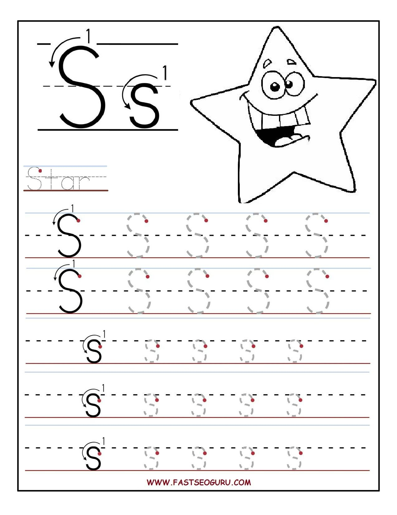 Fastseoguru Files Printable%20Letter%20S%20Tracing in Letter S Tracing Worksheets For Preschool