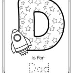 Father Poster Card Is For Trace And Color Free Tracing The With Regard To Letter D Tracing Worksheets Free