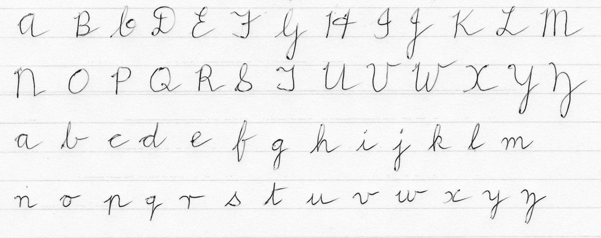 Official Cursive Alphabet | AlphabetWorksheetsFree.com