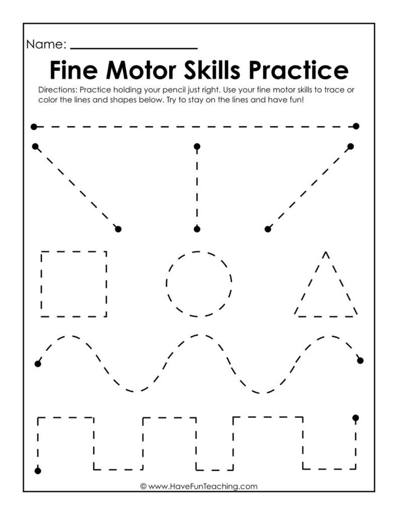 Fine Motor Skills Practice Worksheet | Preschool Writing Fine Motor Skills Practice Worksheet | Preschool Writing