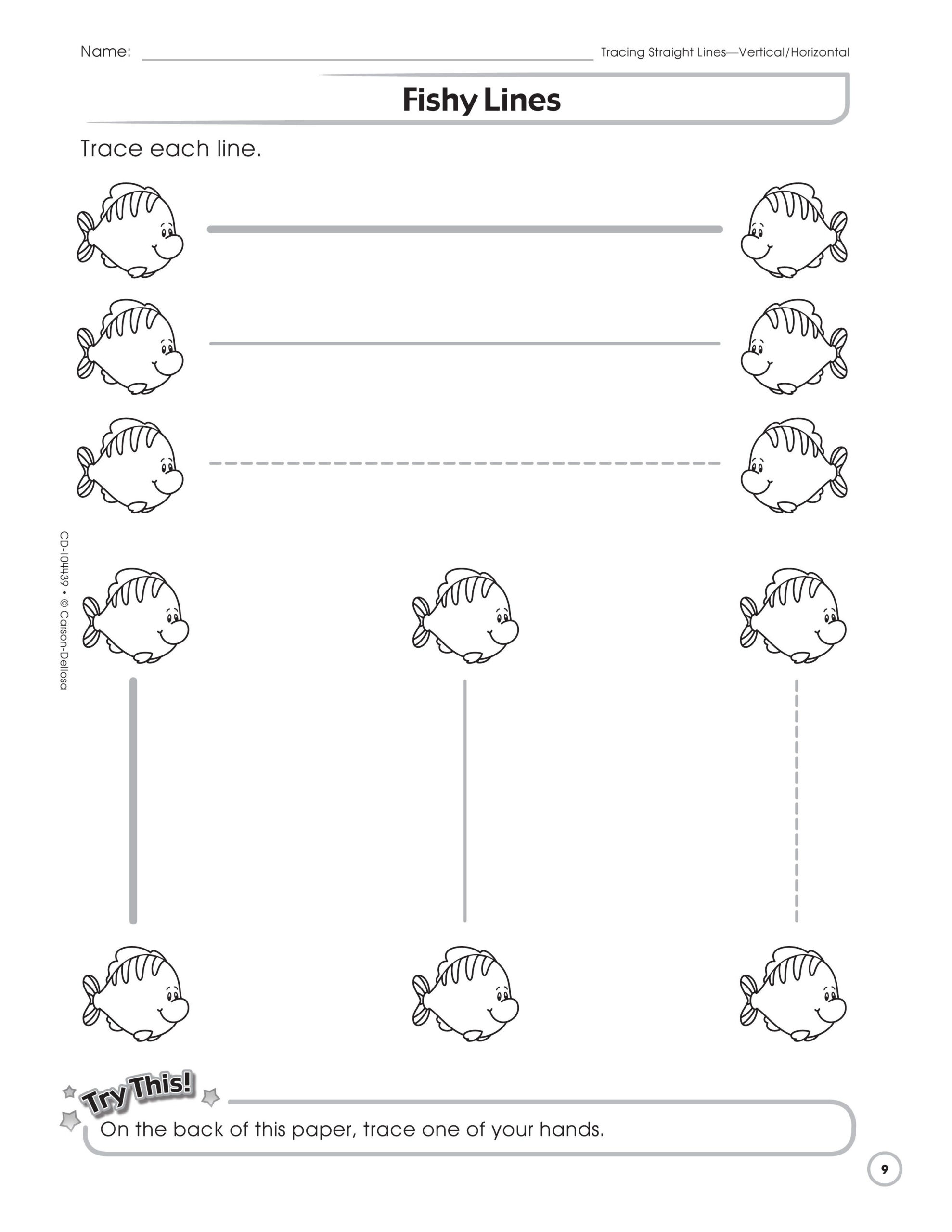 Fishy Lines Activity Sheet To Help Students Practice Drawing