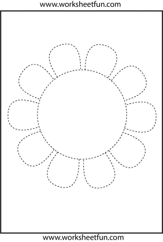 Flower Trace Worksheet | Actividades De Aprendizaje Del Niño