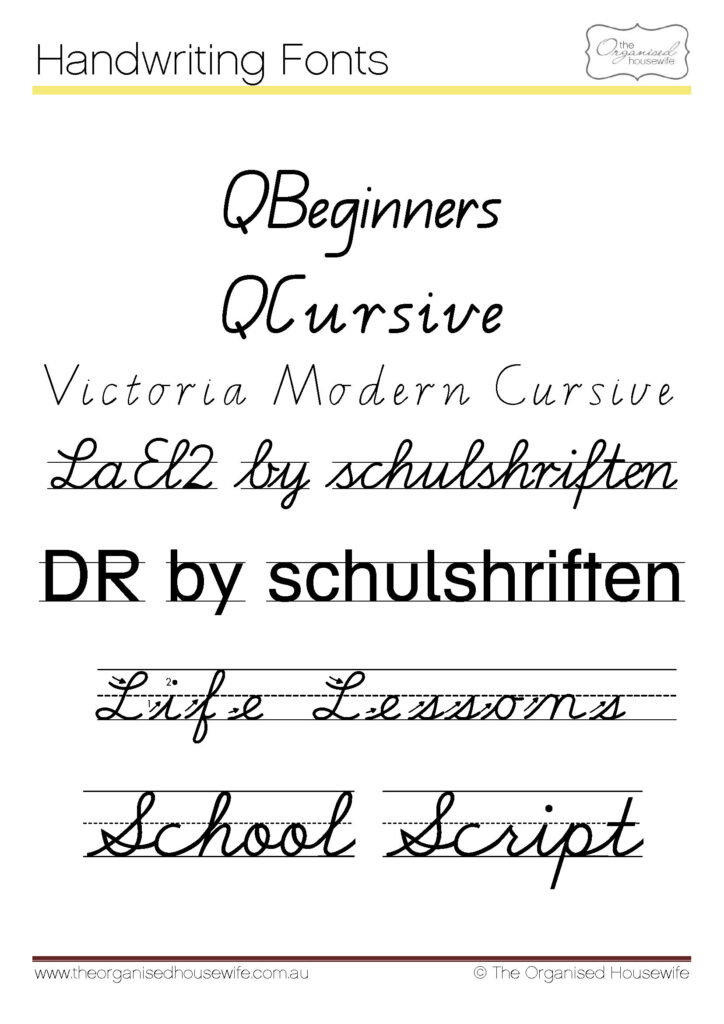 Fonts To Help Kids To Write + Qld Cursive   The Organised