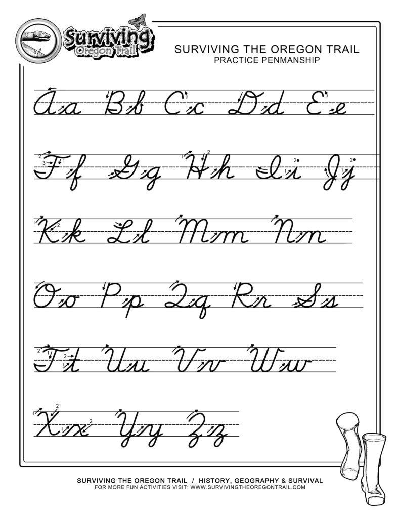 Free Abc's Cursive Worksheet – X Large – Surviving The