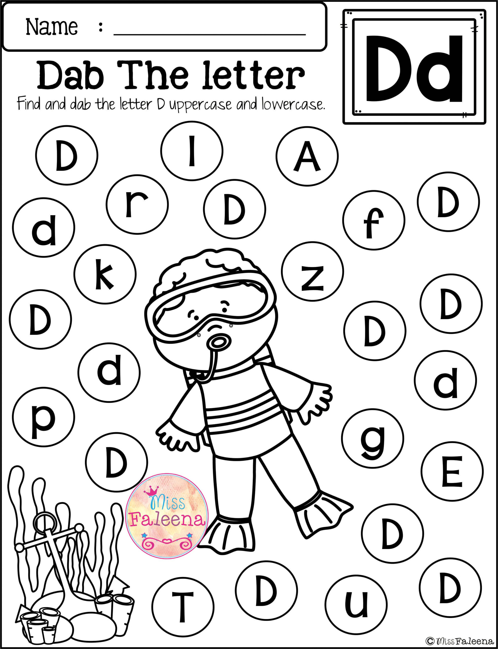 Free Alphabet Dab | Alphabet Worksheets Preschool, Free pertaining to Alphabet Dab Worksheets