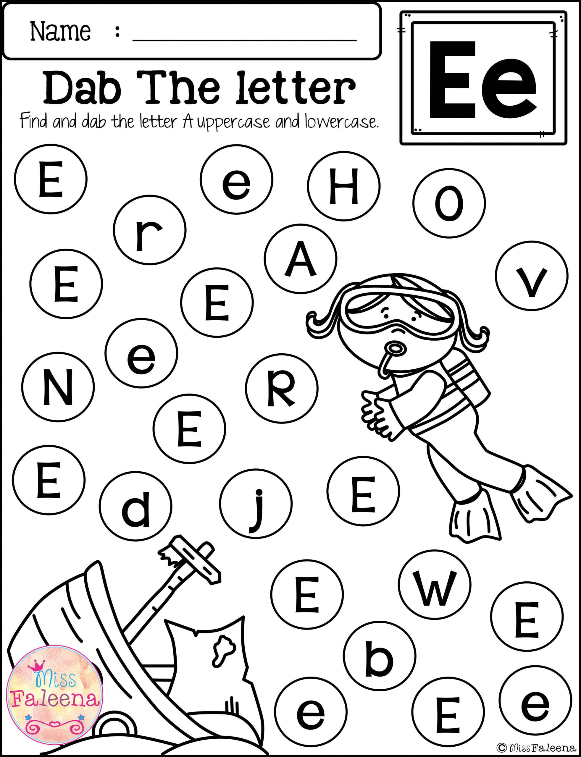 Free Alphabet Dab | Free Kindergarten Worksheets, Alphabet for Alphabet Dab Worksheets