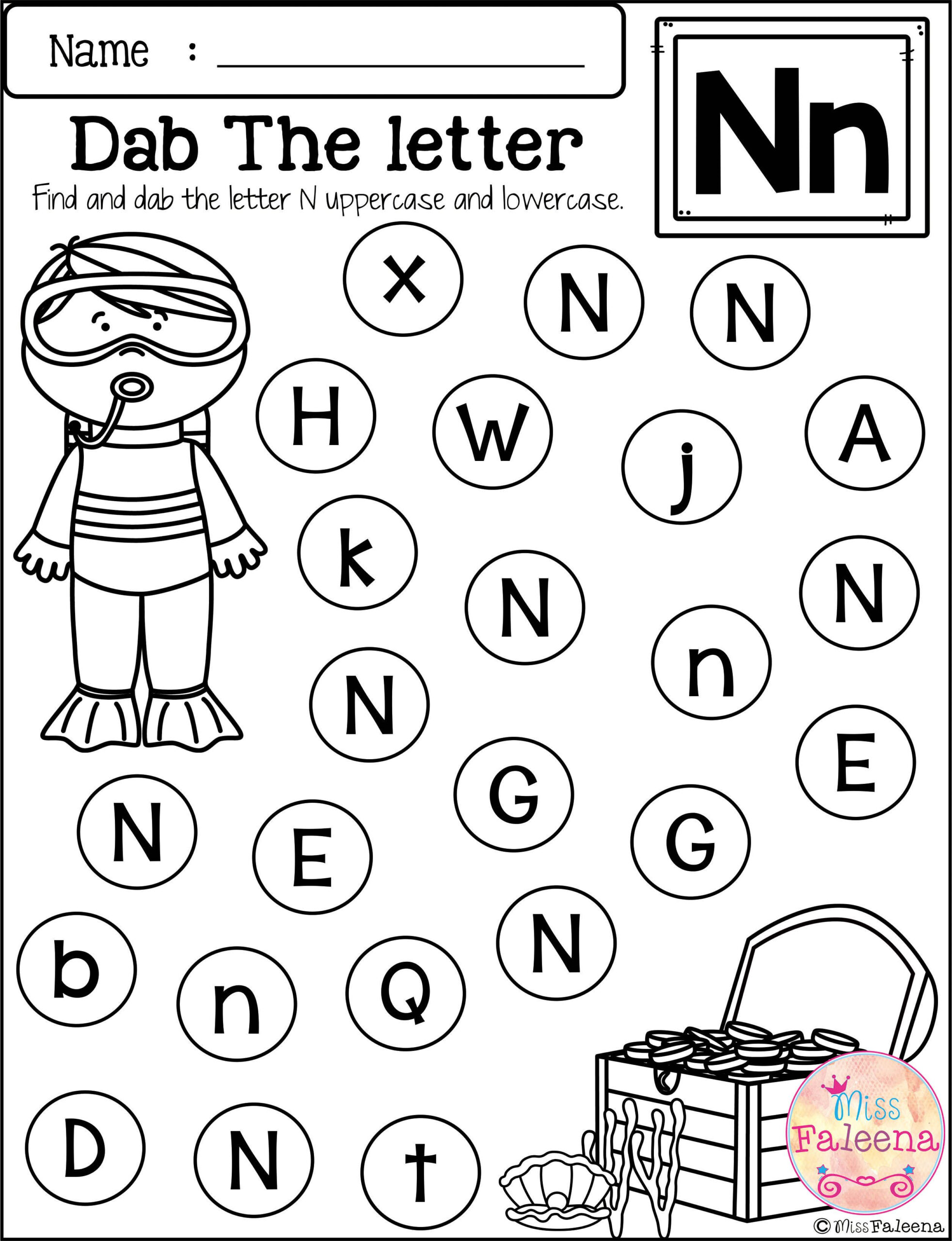 Free Alphabet Dab | Letter Recognition Worksheets, Preschool intended for Alphabet Dab Worksheets