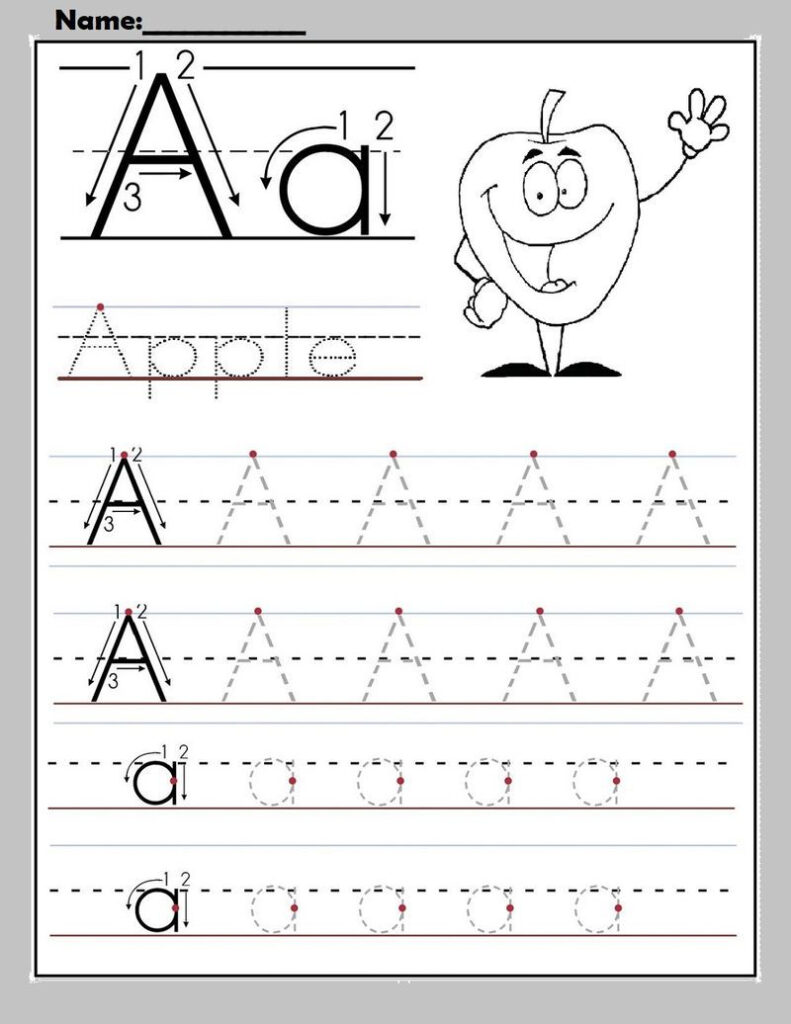Free Alphabet Worksheets To Print A For Apple In 2020