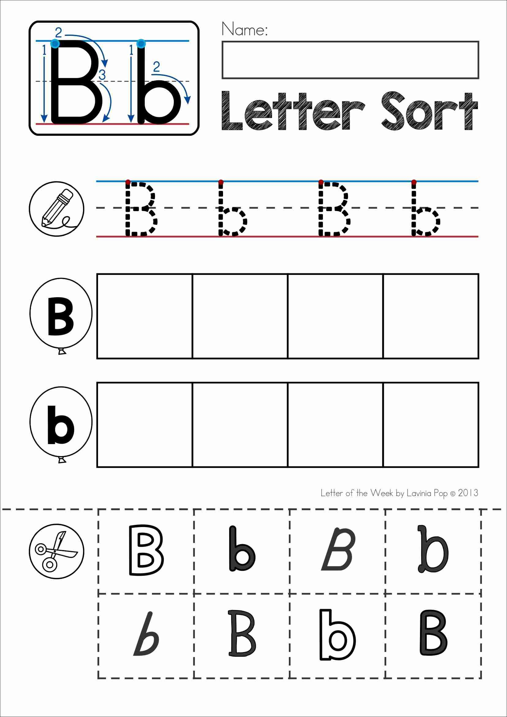 Free Back To School Alphabet Phonics Letter Of The Week B within Letter B Worksheets Pre K