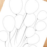 Free Balloons Tracing Coloring Page   Trail Of Colors