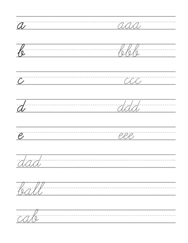 Free Beginning Cursive Writing Template Part 1 | Cursive Free Beginning Cursive Writing Template Part 1 | Cursive