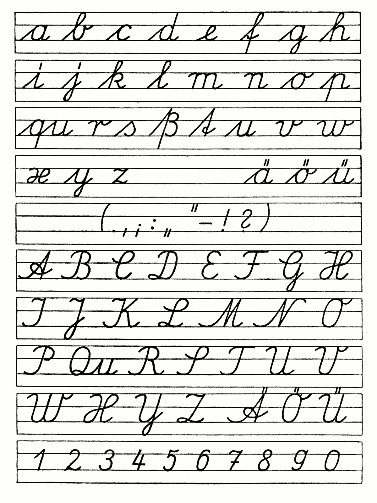 Free Cursiveiting Alphabet Worksheets Printable Chart