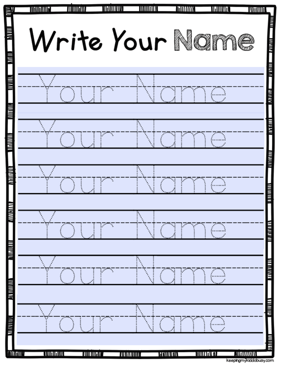 Free Editable Name Tracing Activity - Type Student Names And intended for Name Tracing Editable Sheets