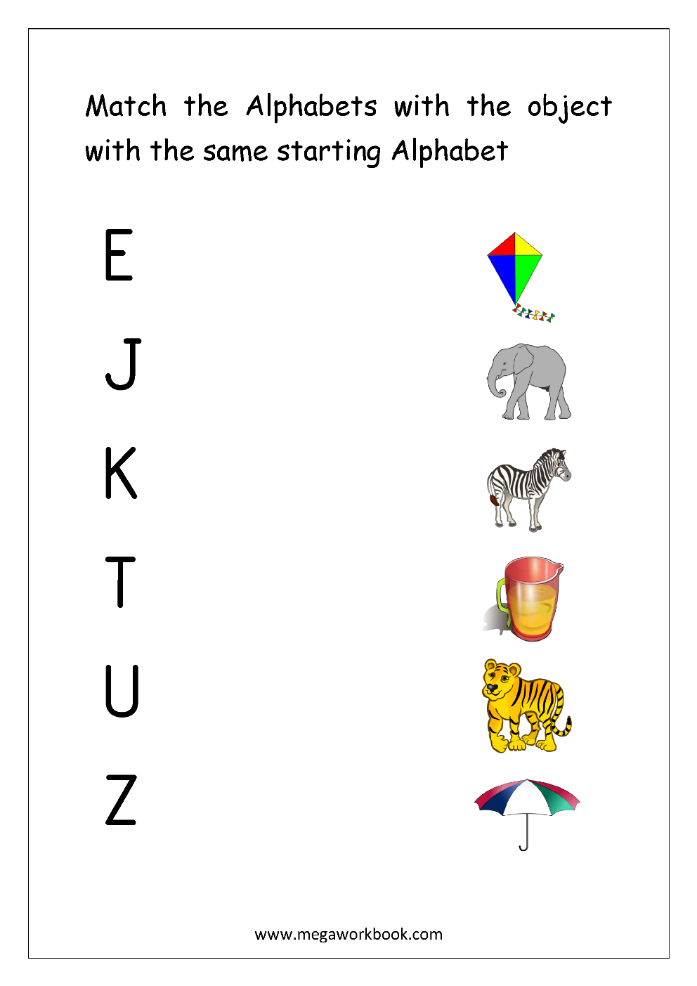 Free English Worksheets - Alphabet Matching - Megaworkbook inside Alphabet Worksheets Matching