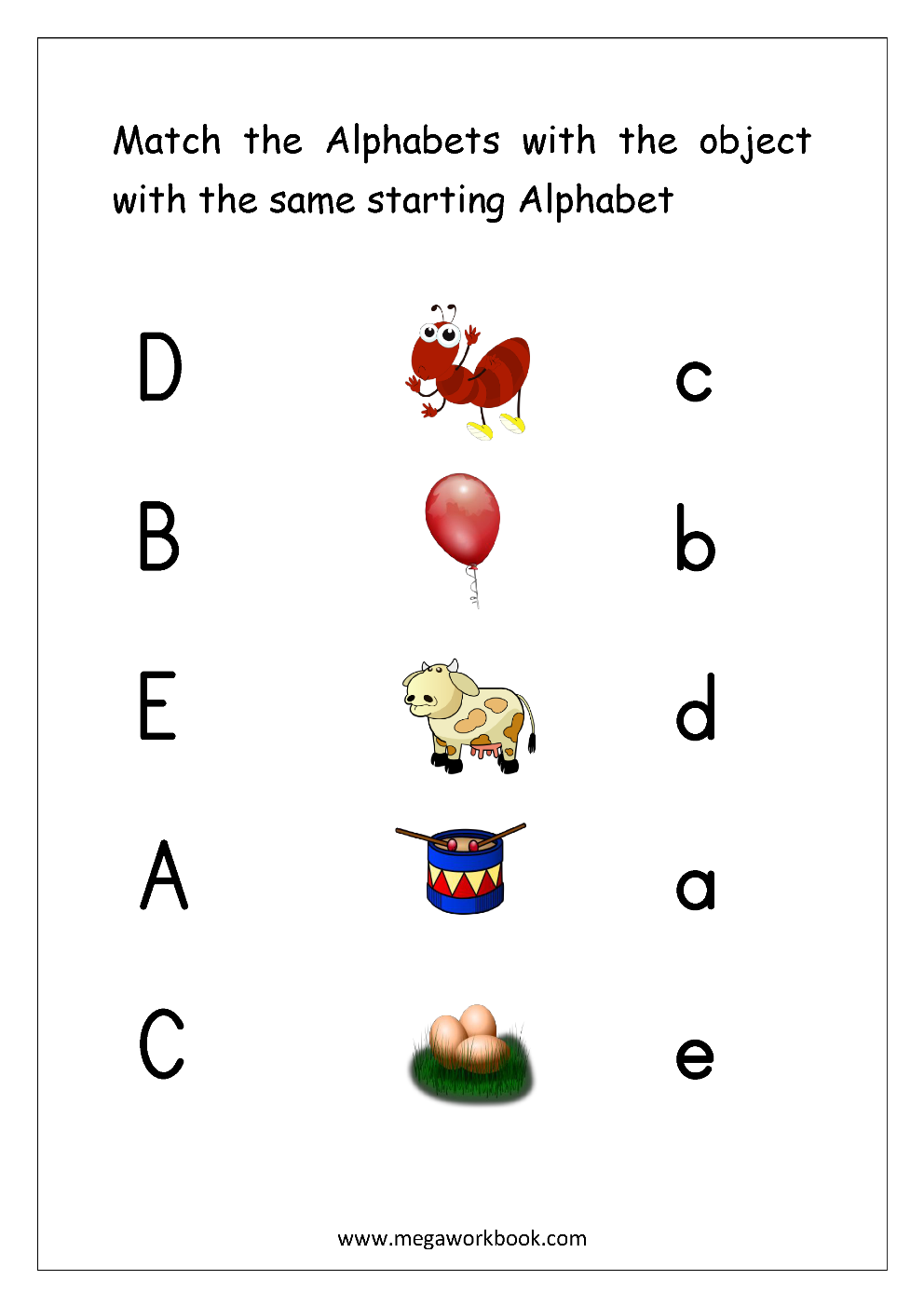 Free English Worksheets - Alphabet Matching - Megaworkbook regarding Alphabet Matching Worksheets Pdf