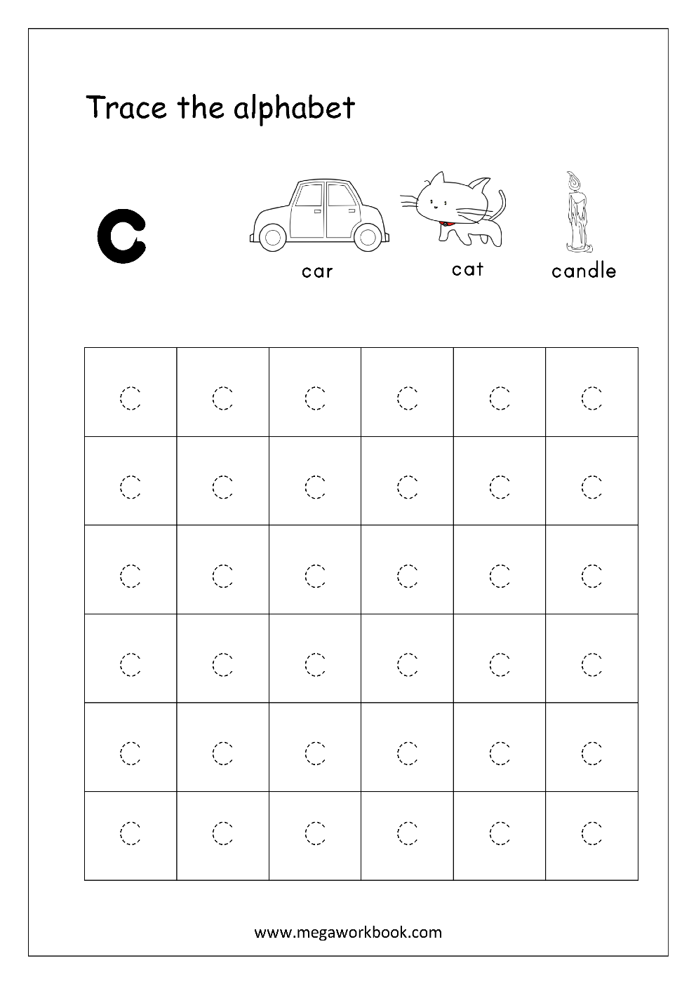 Free English Worksheets - Alphabet Tracing (Small Letters
