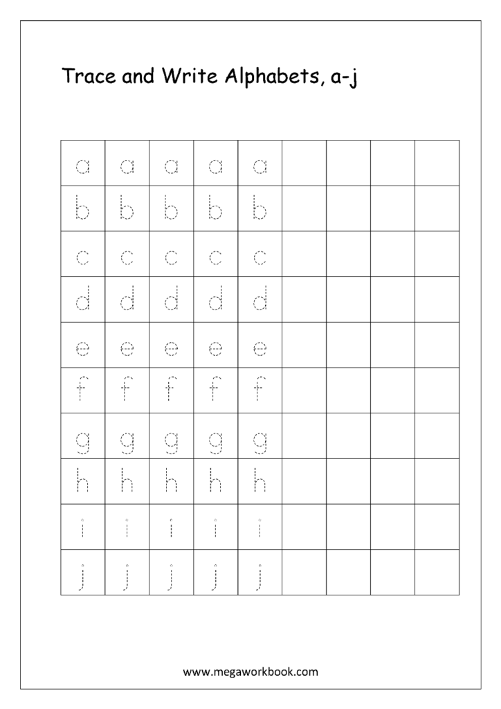 Free English Worksheets   Alphabet Writing (Small Letters