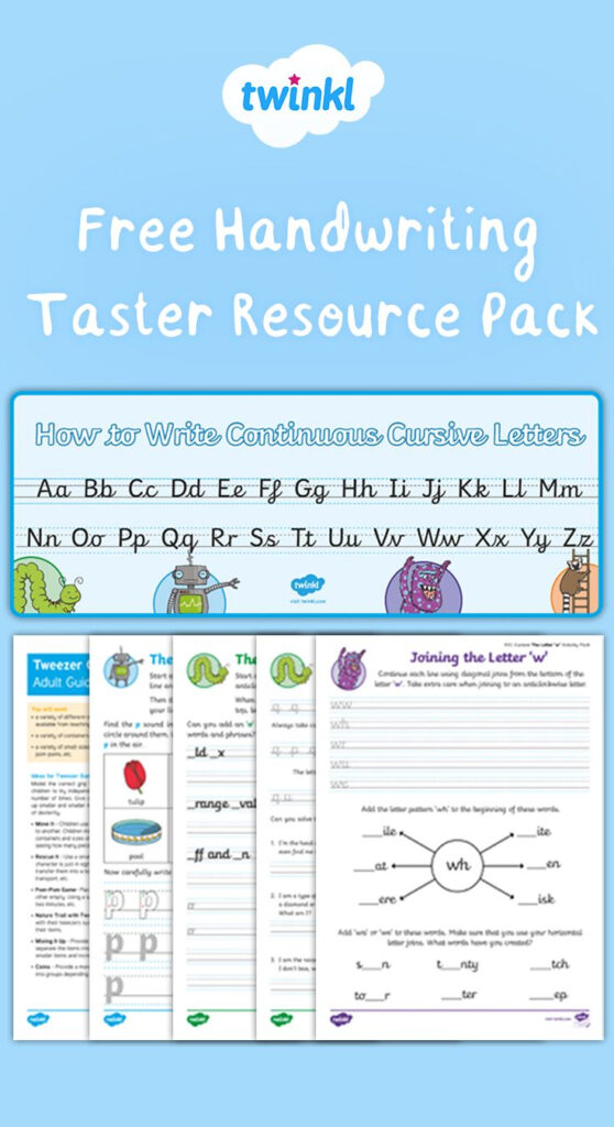 Free Eyfs / Ks1 Handwriting Taster Resource Pack. | Free Regarding Alphabet Handwriting Worksheets Twinkl