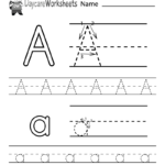 Free Letter A Alphabet Learning Worksheet For Preschool With Letter I Worksheets For Pre K