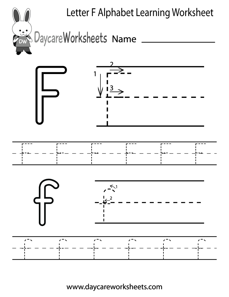 Free Letter F Alphabet Learning Worksheet For Preschool throughout Letter F Worksheets Kidzone