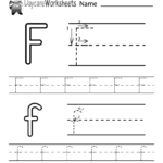 Free Letter F Alphabet Learning Worksheet For Preschool With Regard To Letter F Tracing Sheet