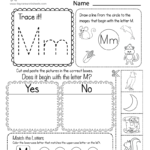 Free Letter M Phonics Worksheet For Preschool   Beginning Sounds Inside Letter M Worksheets Pdf