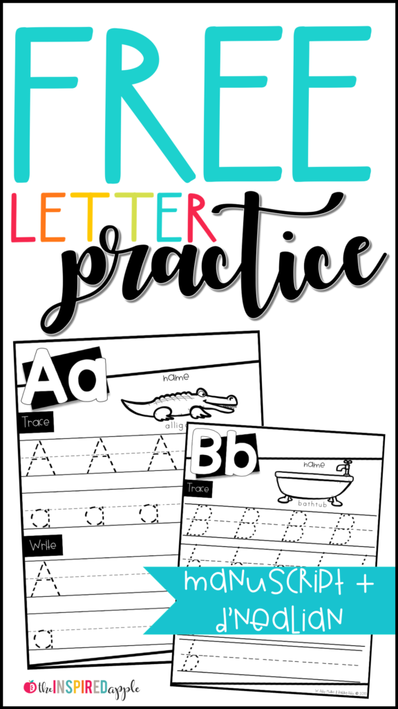 Free Letter Practice Worksheets   Babbling Abby