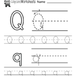 Free Letter Q Alphabet Learning Worksheet For Preschool In Letter F Worksheets Kidzone