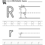 Free Letter R Alphabet Learning Worksheet For Preschool Regarding Letter R Tracing Preschool