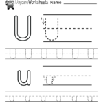Free Letter U Alphabet Learning Worksheet For Preschool Intended For Letter U Tracing Sheet