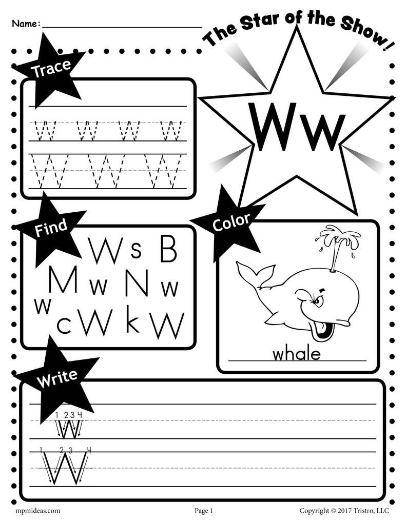Free Letter W Worksheet: Tracing, Coloring, Writing & More Pertaining To Letter W Worksheets Free