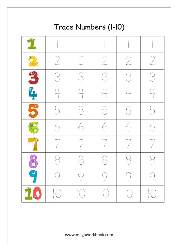 Free Math Worksheets Number Tracing And Writing (1 10 Free Math Worksheets Number Tracing And Writing (1 10