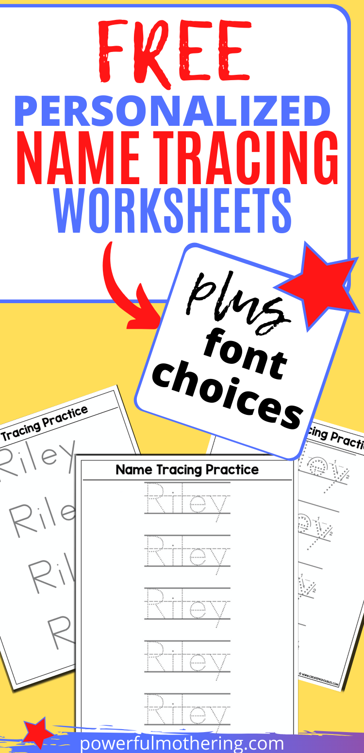 Free Name Tracing Worksheet Printable + Font Choices In 2020 for D&amp;amp;#039;nealian Name Tracing