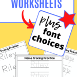 Free Name Tracing Worksheet Printable + Font Choices In 2020 Inside Tracing Name Riley