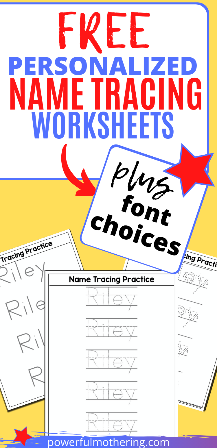 Free Name Tracing Worksheet Printable + Font Choices In 2020 inside Tracing Name Riley