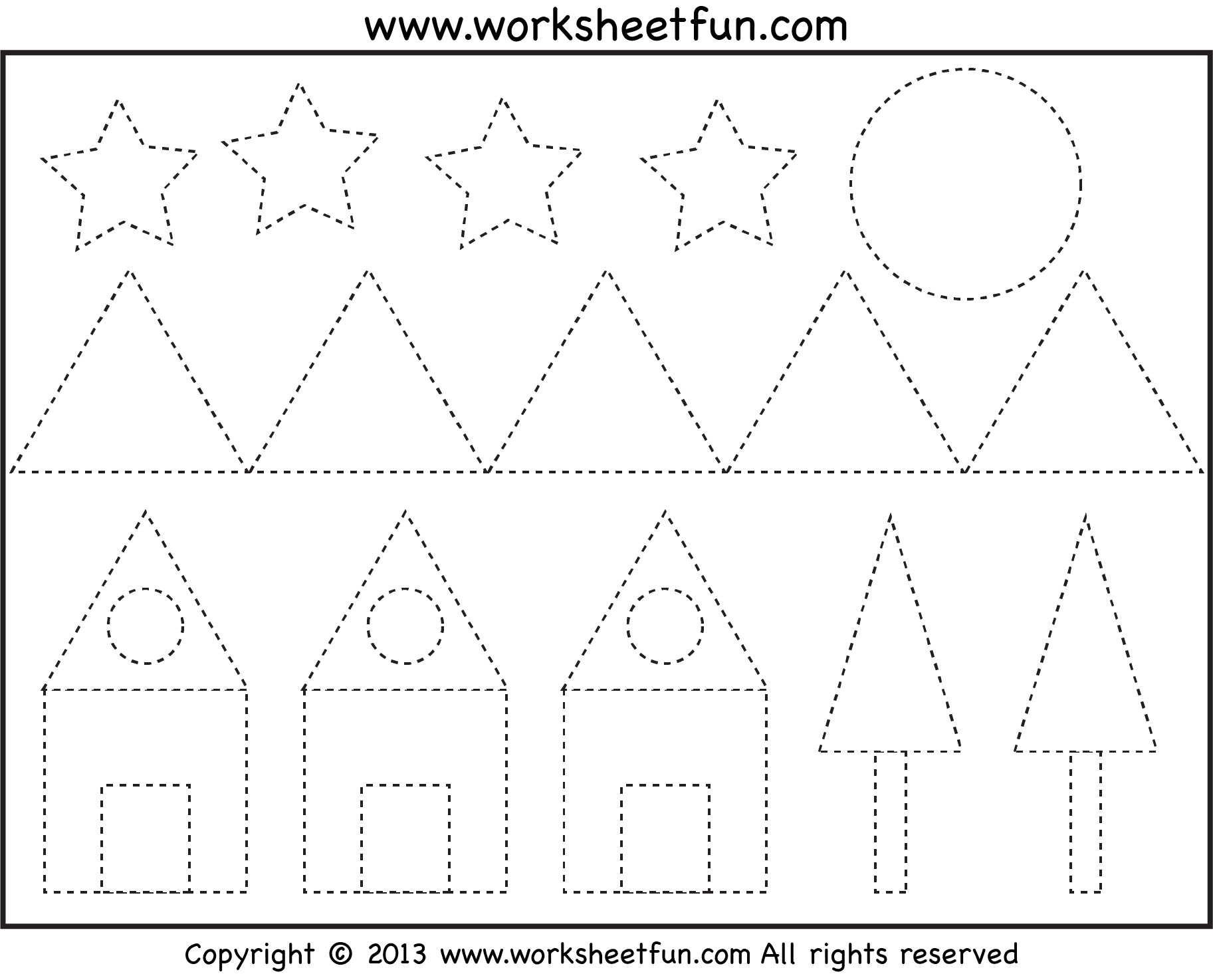 Triangle Tracing Worksheet | AlphabetWorksheetsFree.com