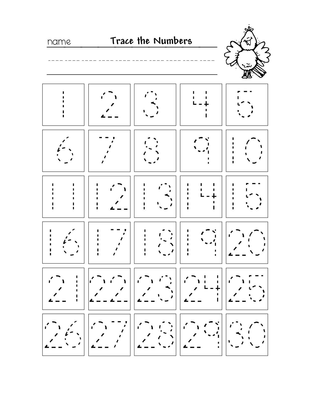 Free Preschool Kindergarten Worksheets Numbers Numbers 1 10