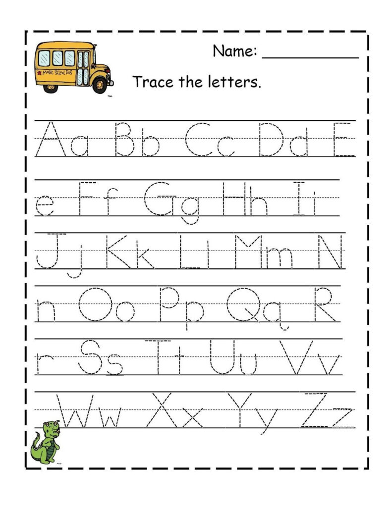 Free Preschool Tracing Alphabet Printables | Alphabet With Kindergarten Letter Tracing