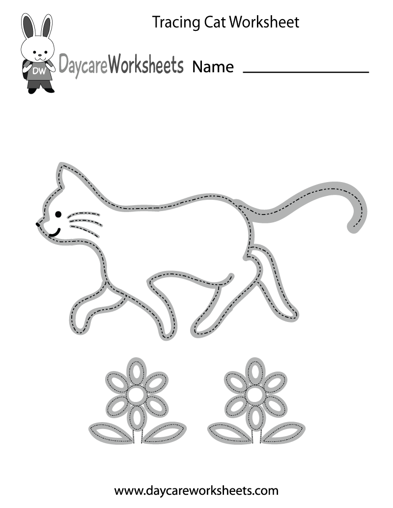 Free Preschool Tracing Cat Worksheet | Tracing Worksheets