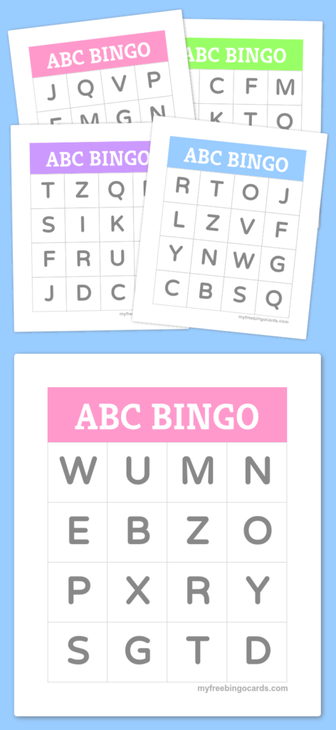Free Printable And Virtual Bingo Cards | Abc For Kids Within Alphabet Bingo Worksheets