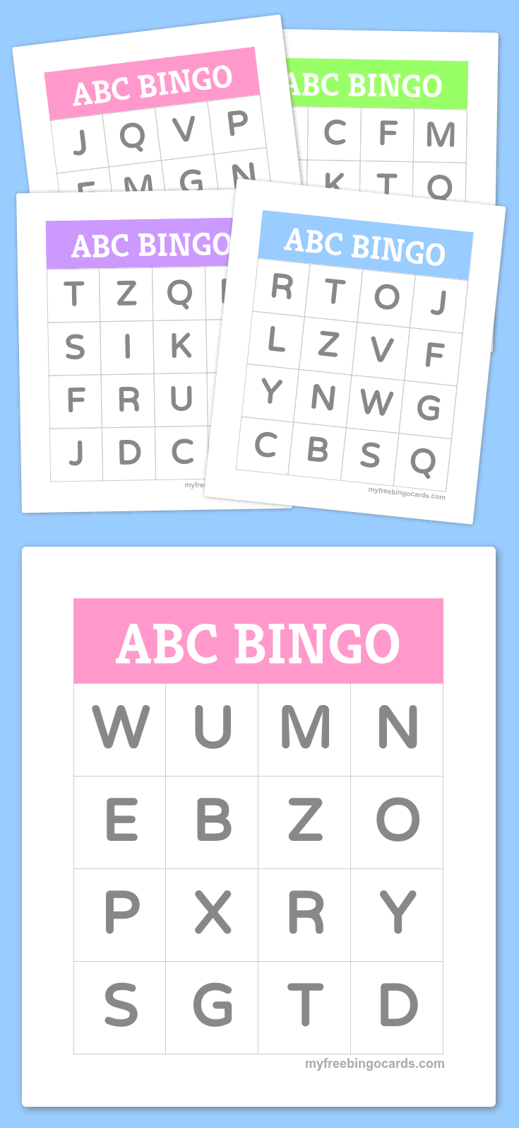 Free Printable And Virtual Bingo Cards | Abc For Kids within Alphabet Bingo Worksheets