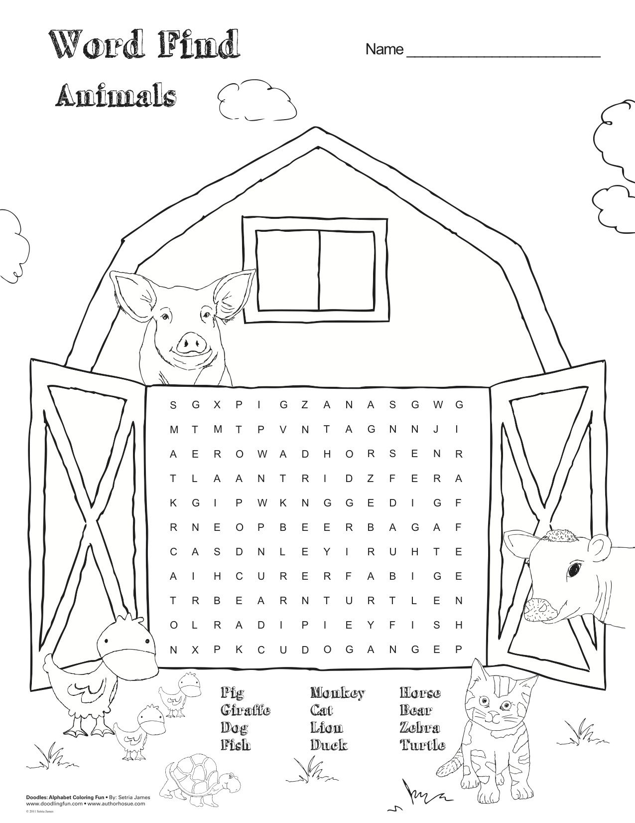 Free Printable Farm Animal Word Find Number Tracing Ks2 Math with regard to Tracing Name James