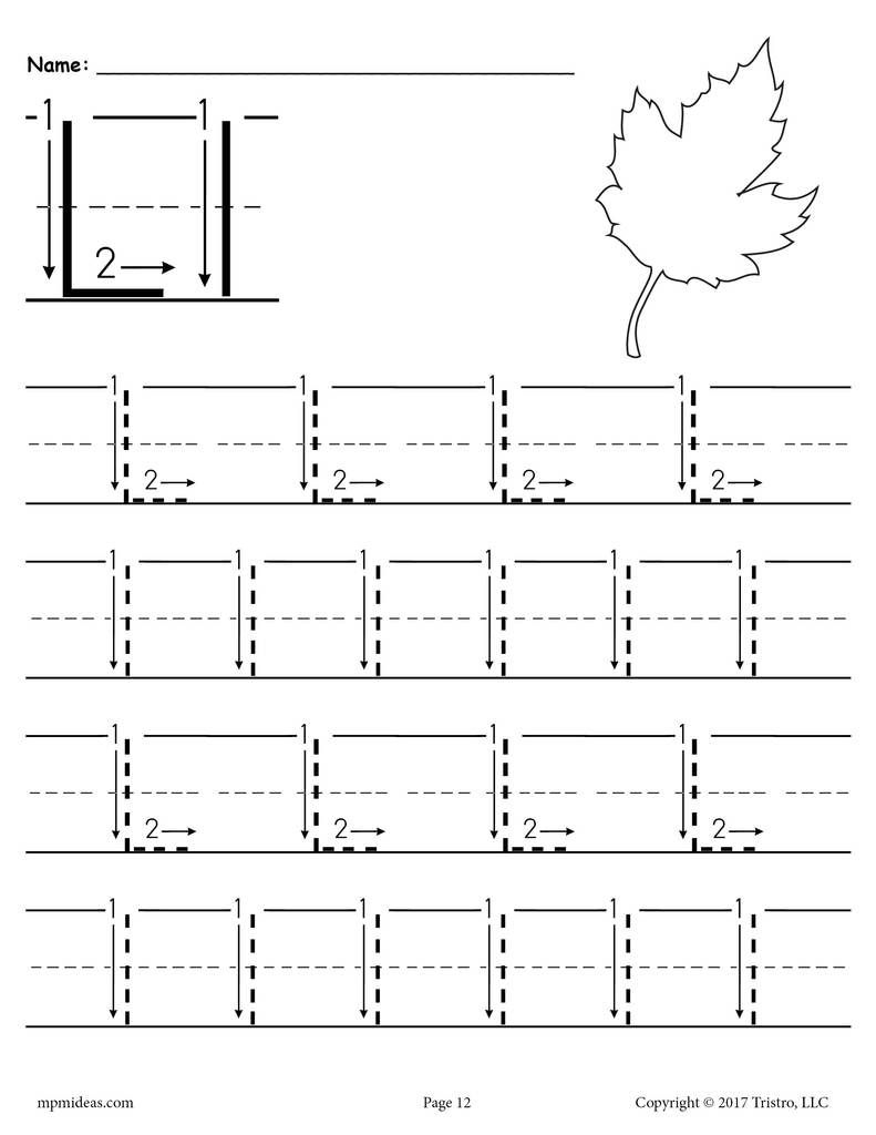 Free Printable Letter L Tracing Worksheet With Number And with Letter L Tracing Preschool