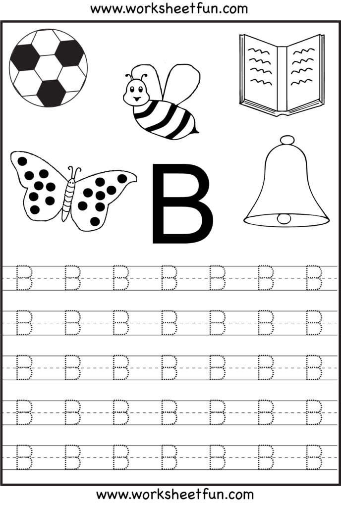 Free Printable Letter Tracing Worksheets For Kindergarten Pertaining To Alphabet B Tracing Worksheet