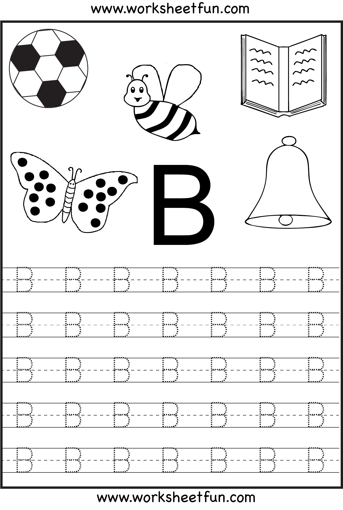 Free Printable Letter Tracing Worksheets For Kindergarten pertaining to Alphabet B Tracing Worksheet