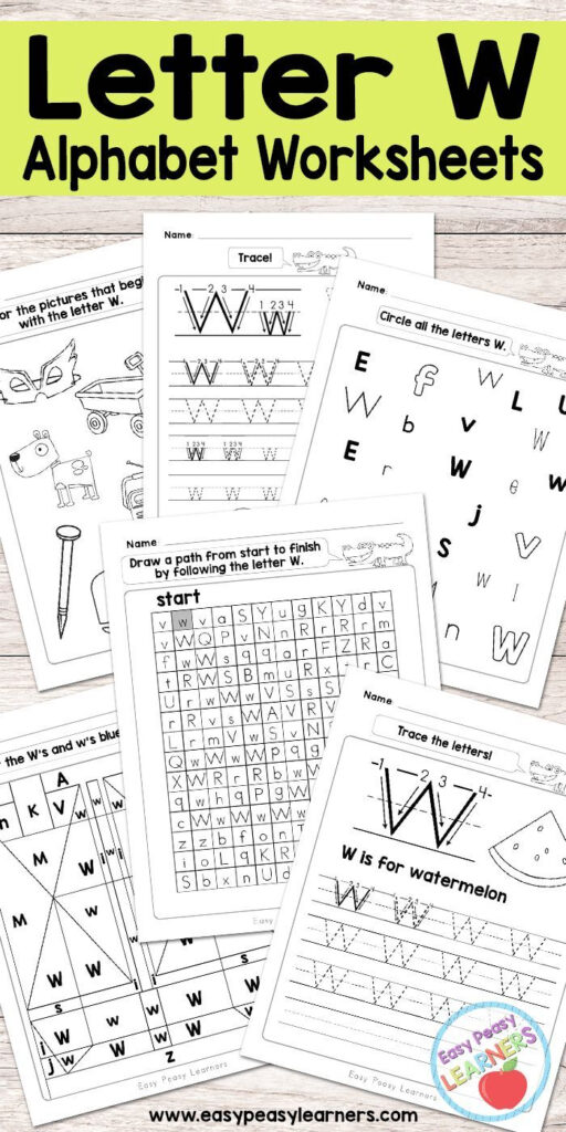 Free Printable Letter W Worksheets   Alphabet Worksheets Throughout Letter T Worksheets Easy Peasy