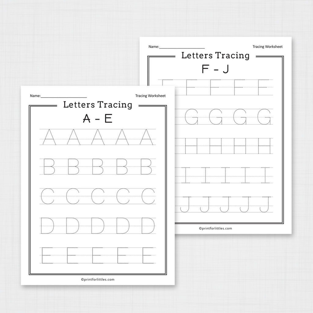 Free Printable Letters Tracing A Z Worksheets