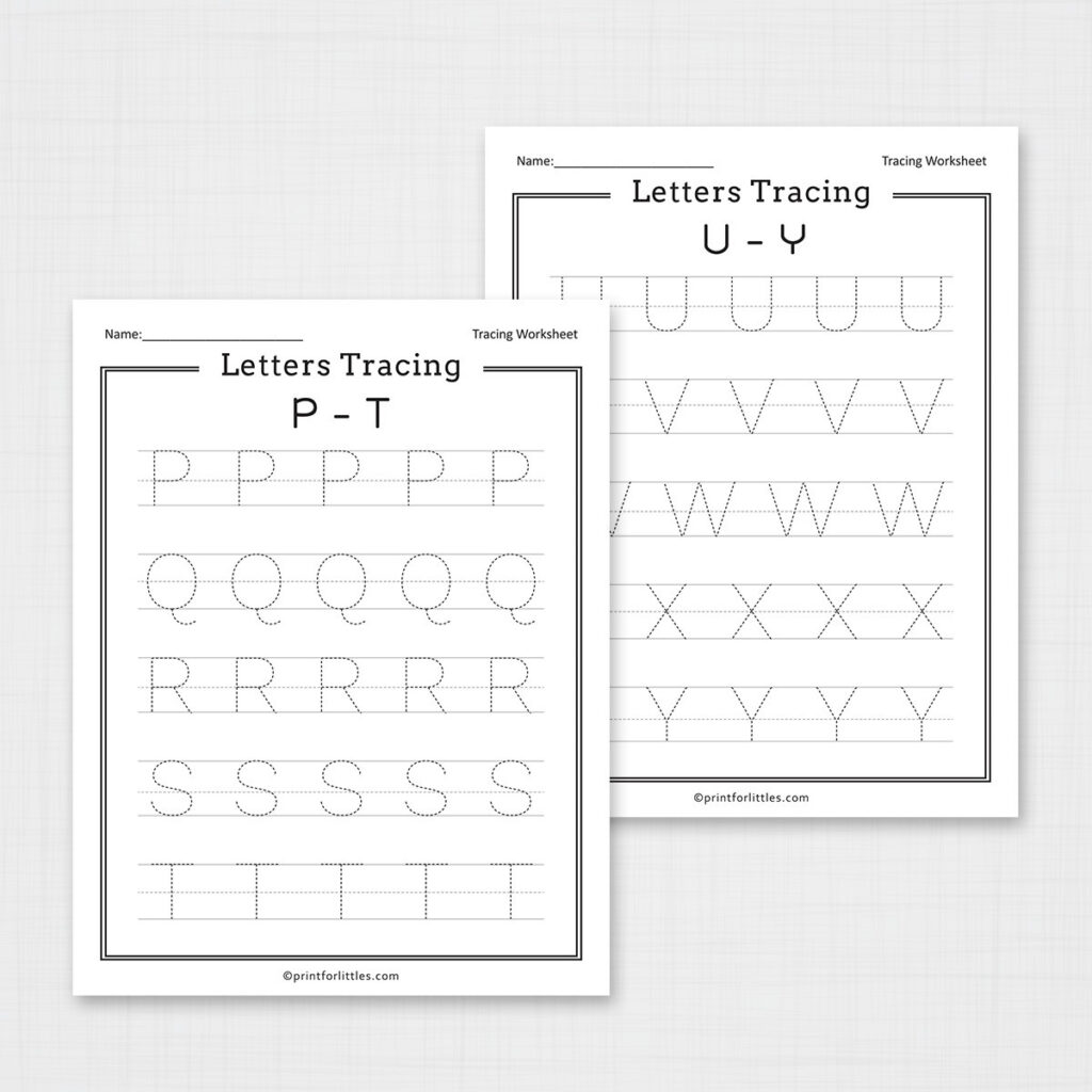 Free Printable Letters Tracing A Z Worksheets Throughout Letter Tracing Resources