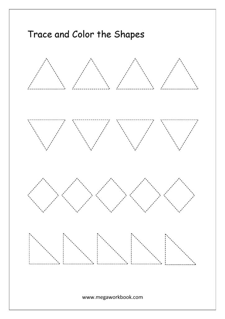 Free Printable Shapes Worksheets   Tracing Simple Shapes