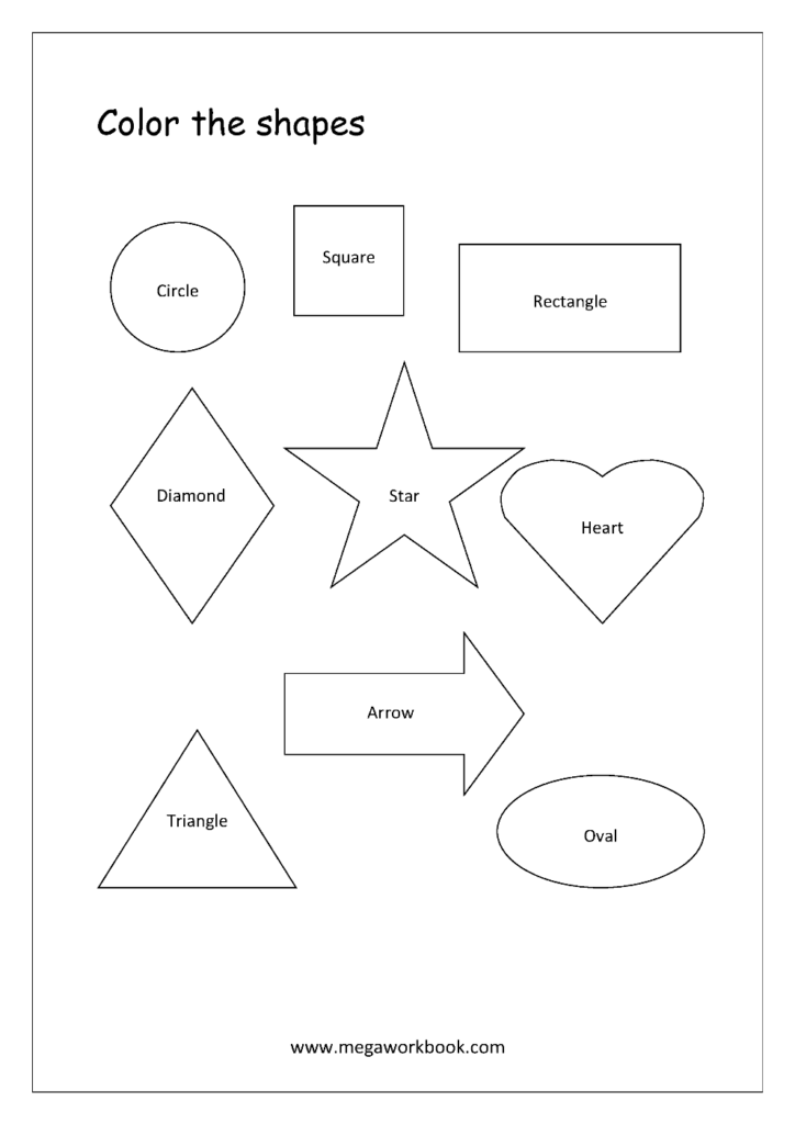 Free Printable Shapes Worksheets   Tracing Simple Shapes